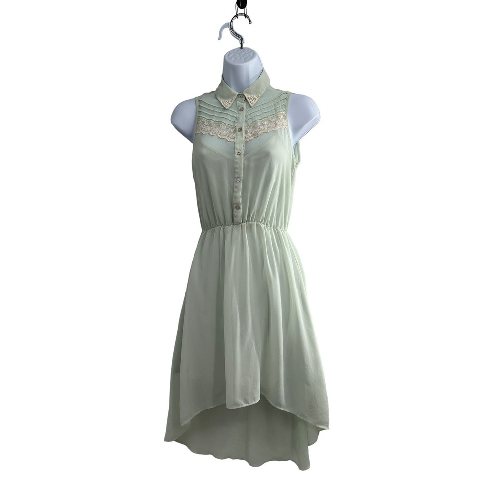 NWOT‎ Atmosphere  Green Lace Peter Pan Sleeve Fit & Flare 2 Piece Dress Size 2